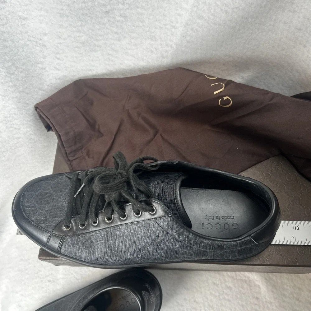 Gucci BROOKLIN Low Top Sneakers Black GG Monogram US Men's 11 (Marked 9) 11
